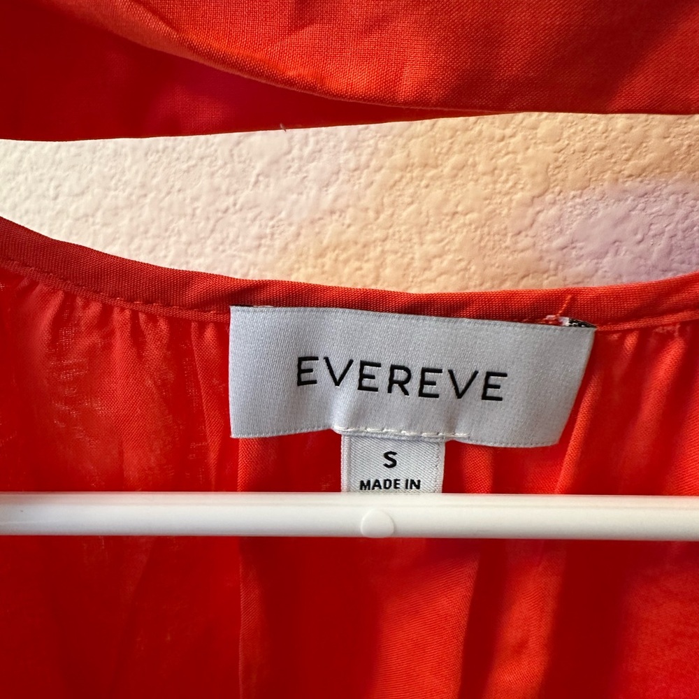 Evereve Red Tie-Neck Lace Trim Dress - Picture 3 of 3